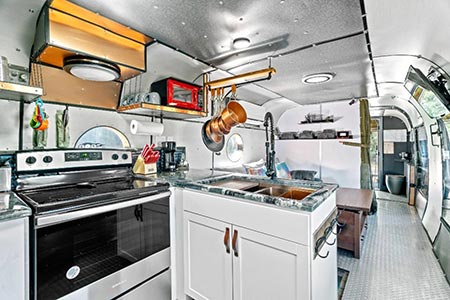 Kitchen at Chinook Helicopter Vacation Rental